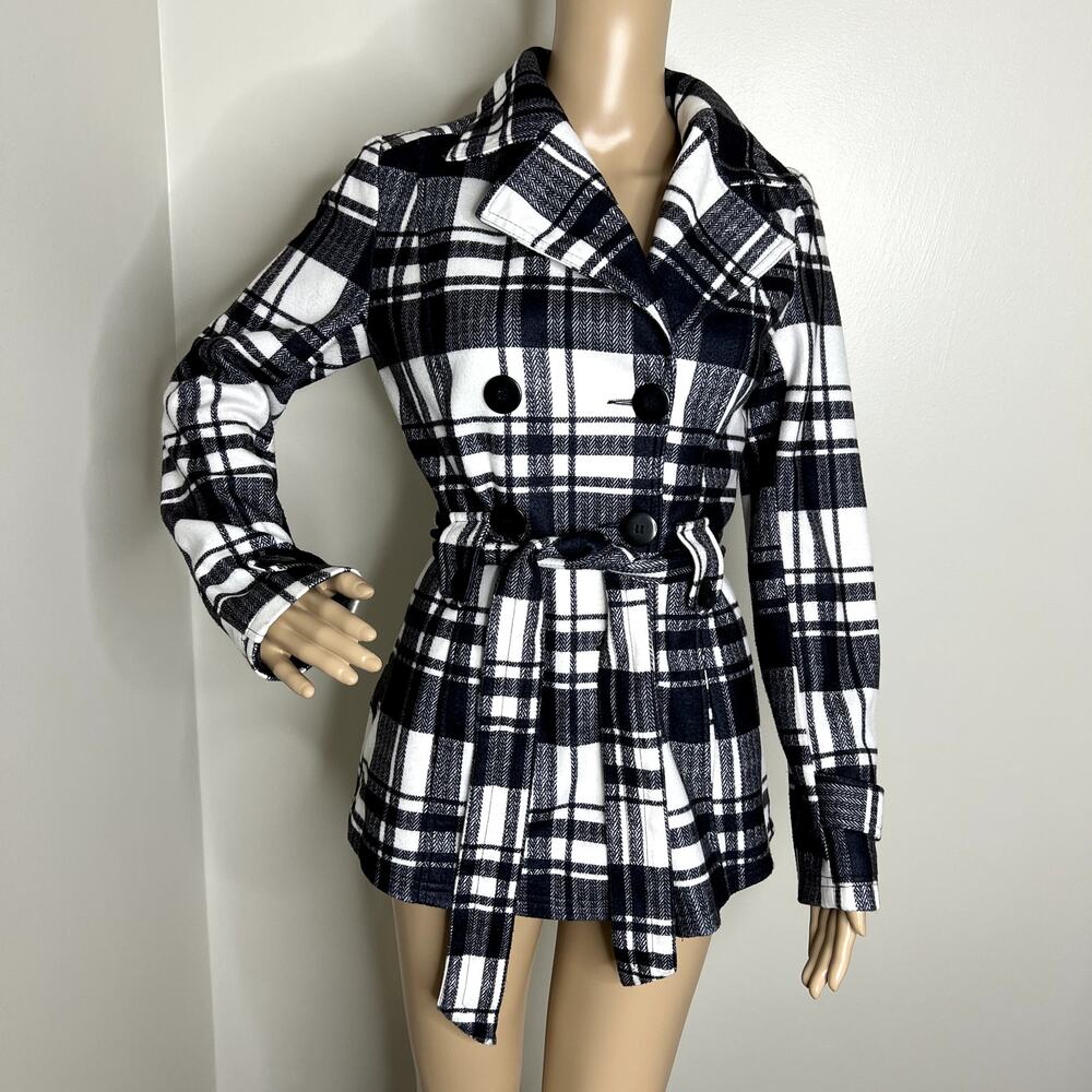 J2 Plaid Button Down Peacoat Jacket